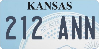 KS license plate 212ANN