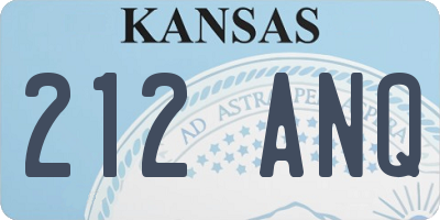 KS license plate 212ANQ