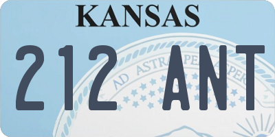 KS license plate 212ANT