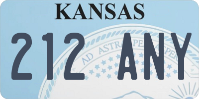 KS license plate 212ANY