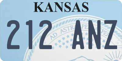 KS license plate 212ANZ
