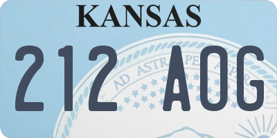 KS license plate 212AOG