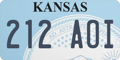 KS license plate 212AOI