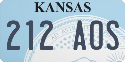 KS license plate 212AOS