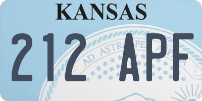 KS license plate 212APF