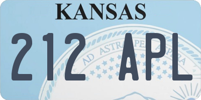 KS license plate 212APL