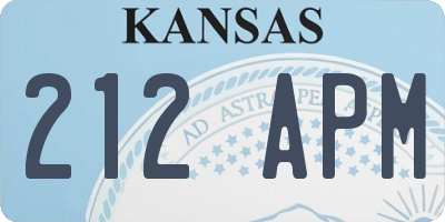 KS license plate 212APM