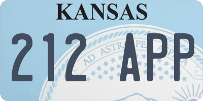 KS license plate 212APP