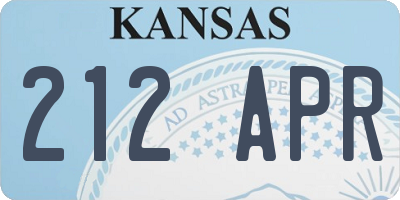 KS license plate 212APR