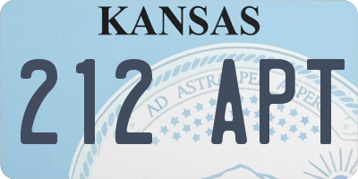KS license plate 212APT