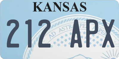KS license plate 212APX