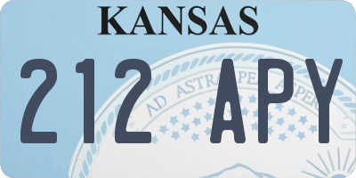 KS license plate 212APY