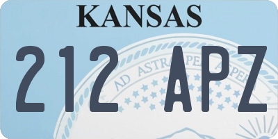 KS license plate 212APZ