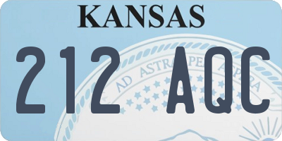 KS license plate 212AQC