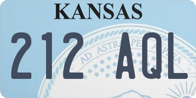 KS license plate 212AQL
