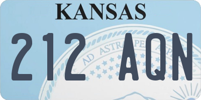 KS license plate 212AQN