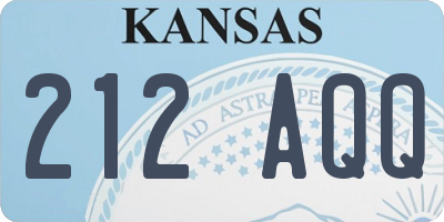 KS license plate 212AQQ
