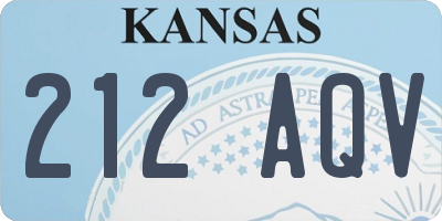 KS license plate 212AQV
