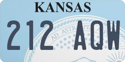 KS license plate 212AQW