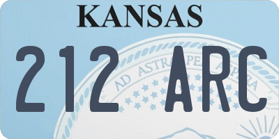KS license plate 212ARC