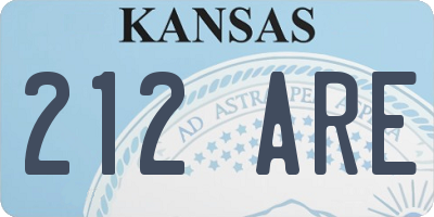 KS license plate 212ARE