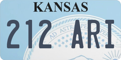 KS license plate 212ARI