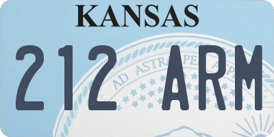 KS license plate 212ARM