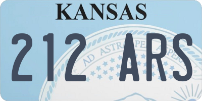 KS license plate 212ARS