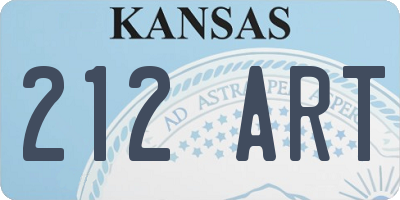 KS license plate 212ART