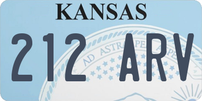 KS license plate 212ARV
