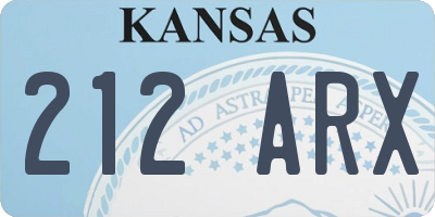 KS license plate 212ARX