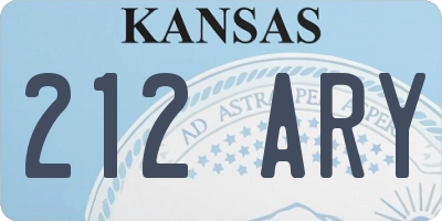 KS license plate 212ARY