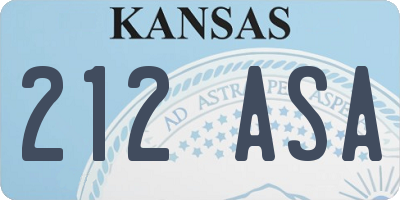 KS license plate 212ASA