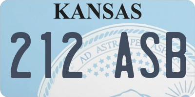 KS license plate 212ASB