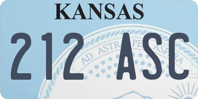 KS license plate 212ASC