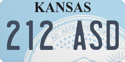 KS license plate 212ASD