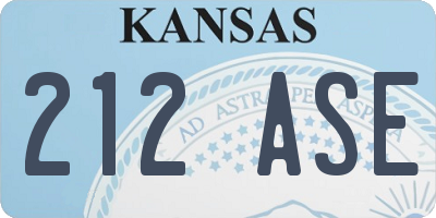 KS license plate 212ASE