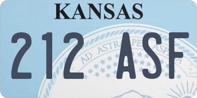 KS license plate 212ASF