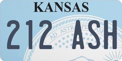 KS license plate 212ASH