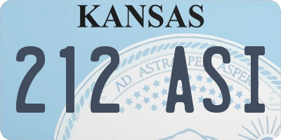 KS license plate 212ASI