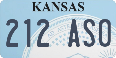 KS license plate 212ASO