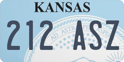 KS license plate 212ASZ