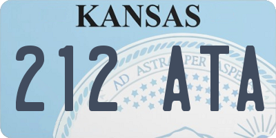 KS license plate 212ATA