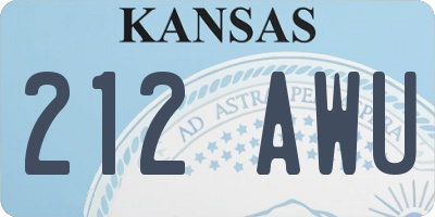 KS license plate 212AWU