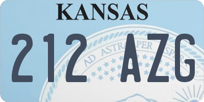 KS license plate 212AZG