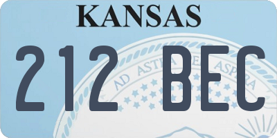 KS license plate 212BEC