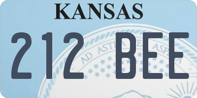 KS license plate 212BEE