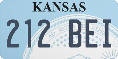 KS license plate 212BEI