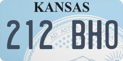 KS license plate 212BHO