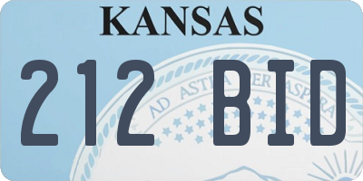 KS license plate 212BID